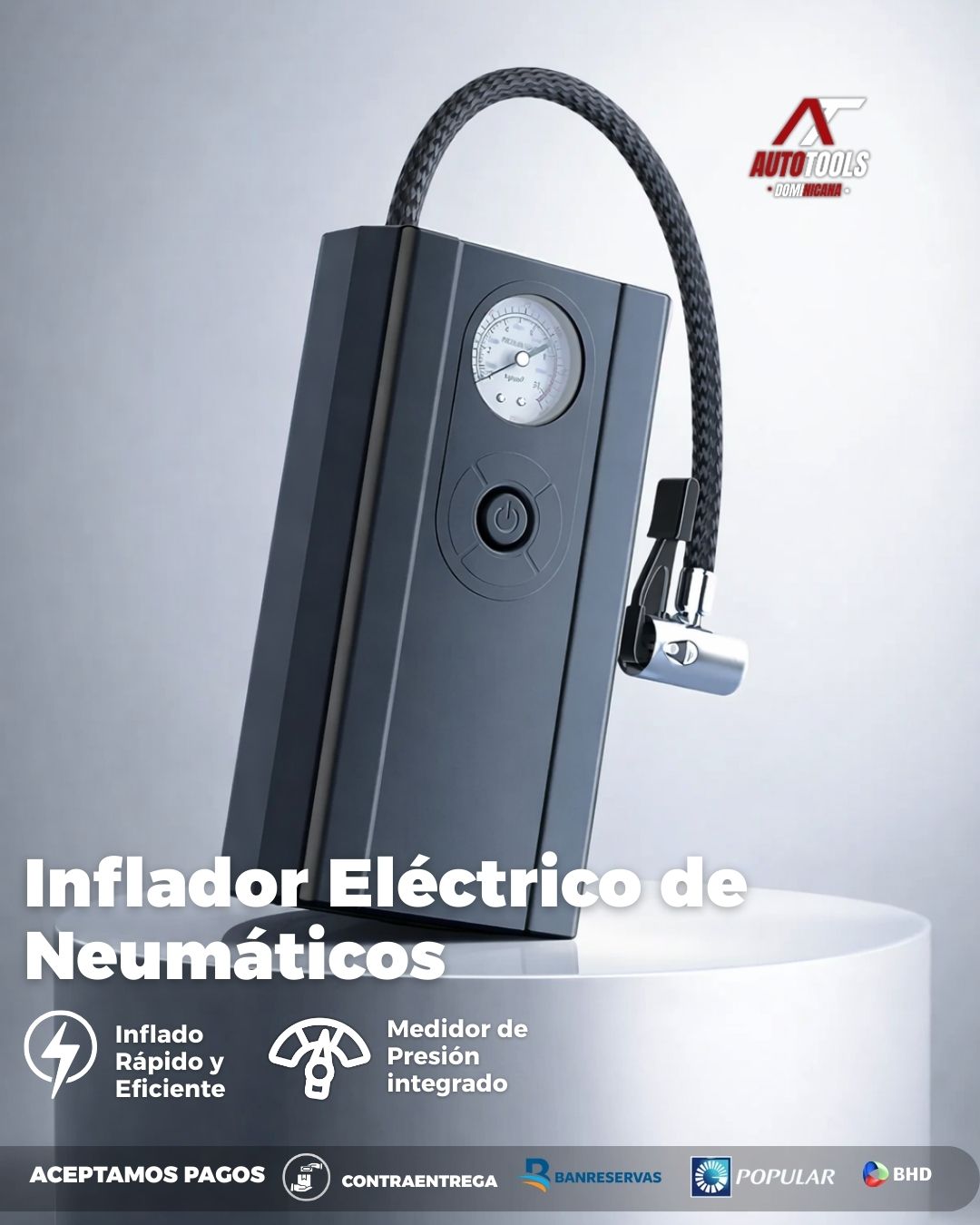 Inflador Neumático Eléctrico Portátil | Infla tus neumáticos en minutos, donde quieras y sin esfuerzo