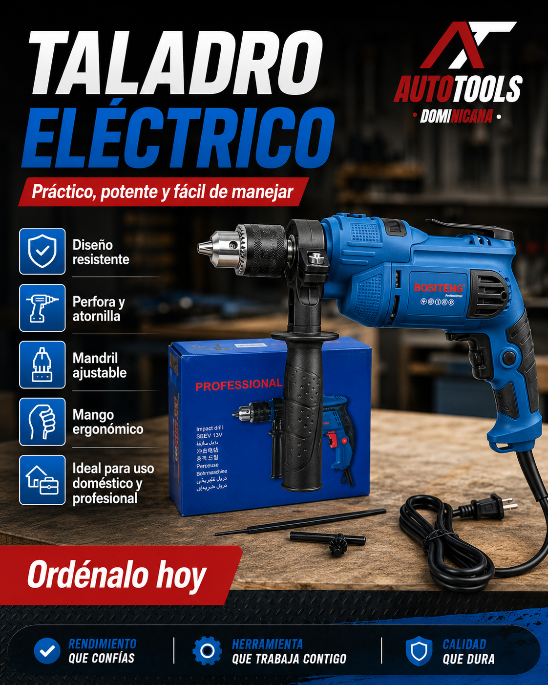 Taladro Eléctrico™ | Potencia y Control para Cada Proyecto
