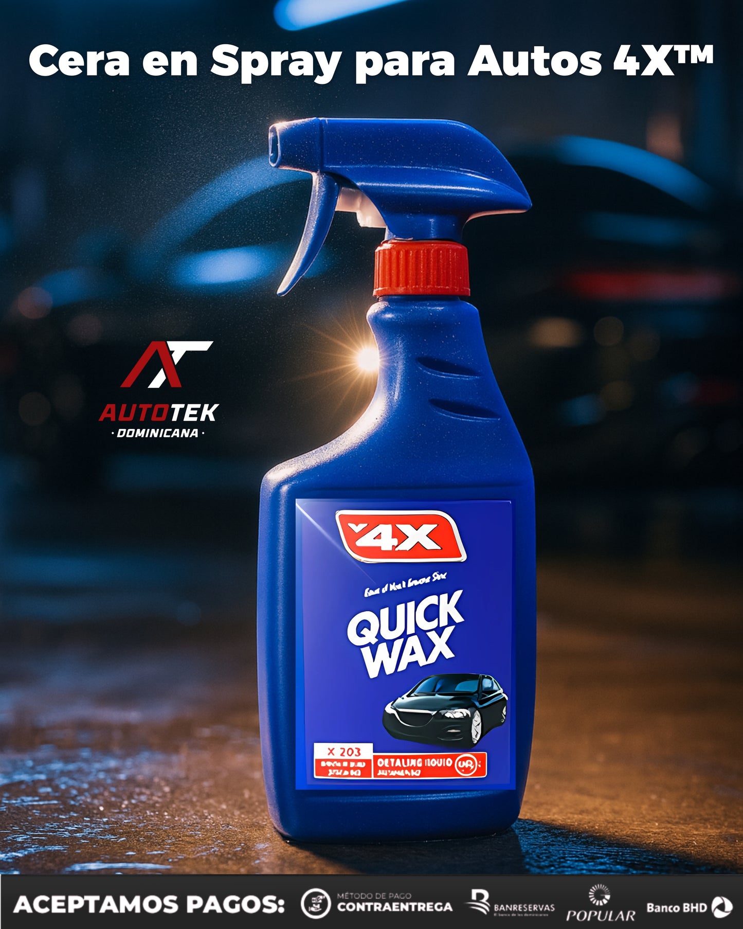 Cera en Spray para Autos 4X™ | Devuelve el Brillo a tu Vehículo en Minutos