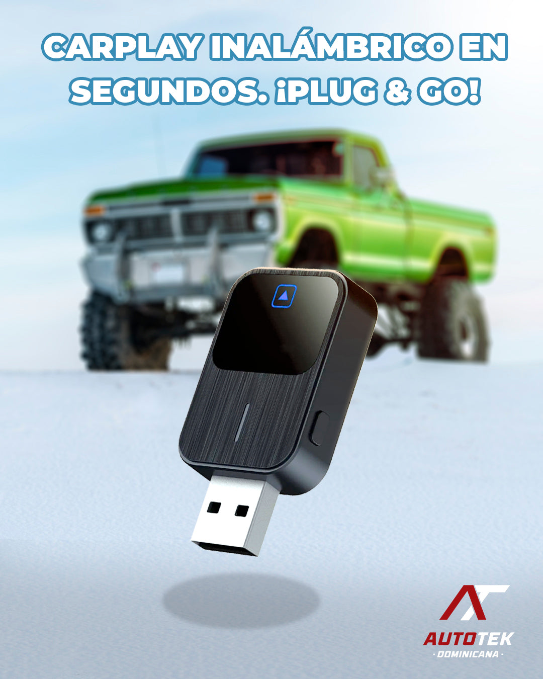 Adaptador Inalambrico 2 en 1 Carplay AutoConnect™ | Conexión automática inalámbrica sin necesidad de quitar la radio.