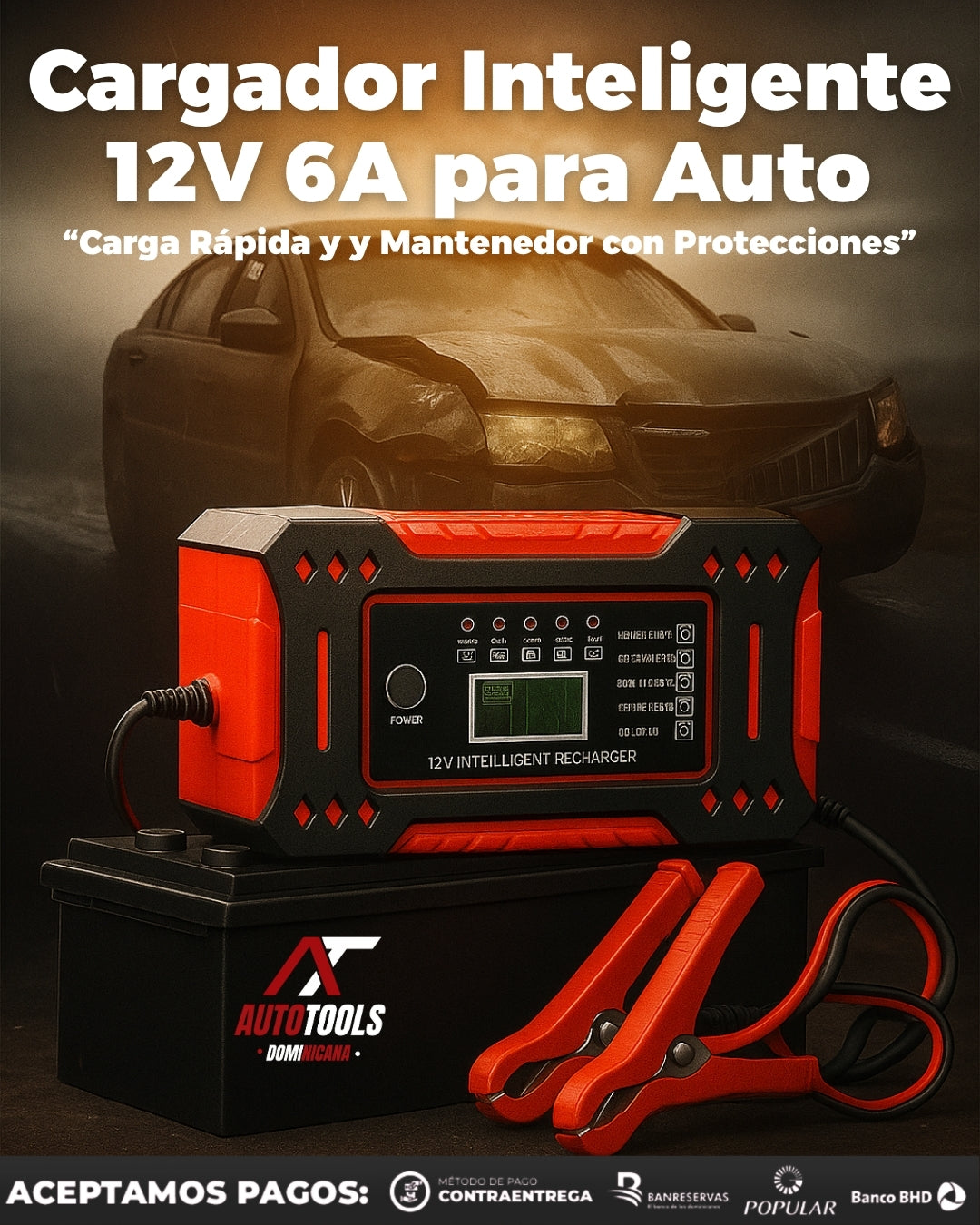 Cargador Inteligente de Batería 12V 6A – Protección Total y Rendimiento en Cualquier Clima
