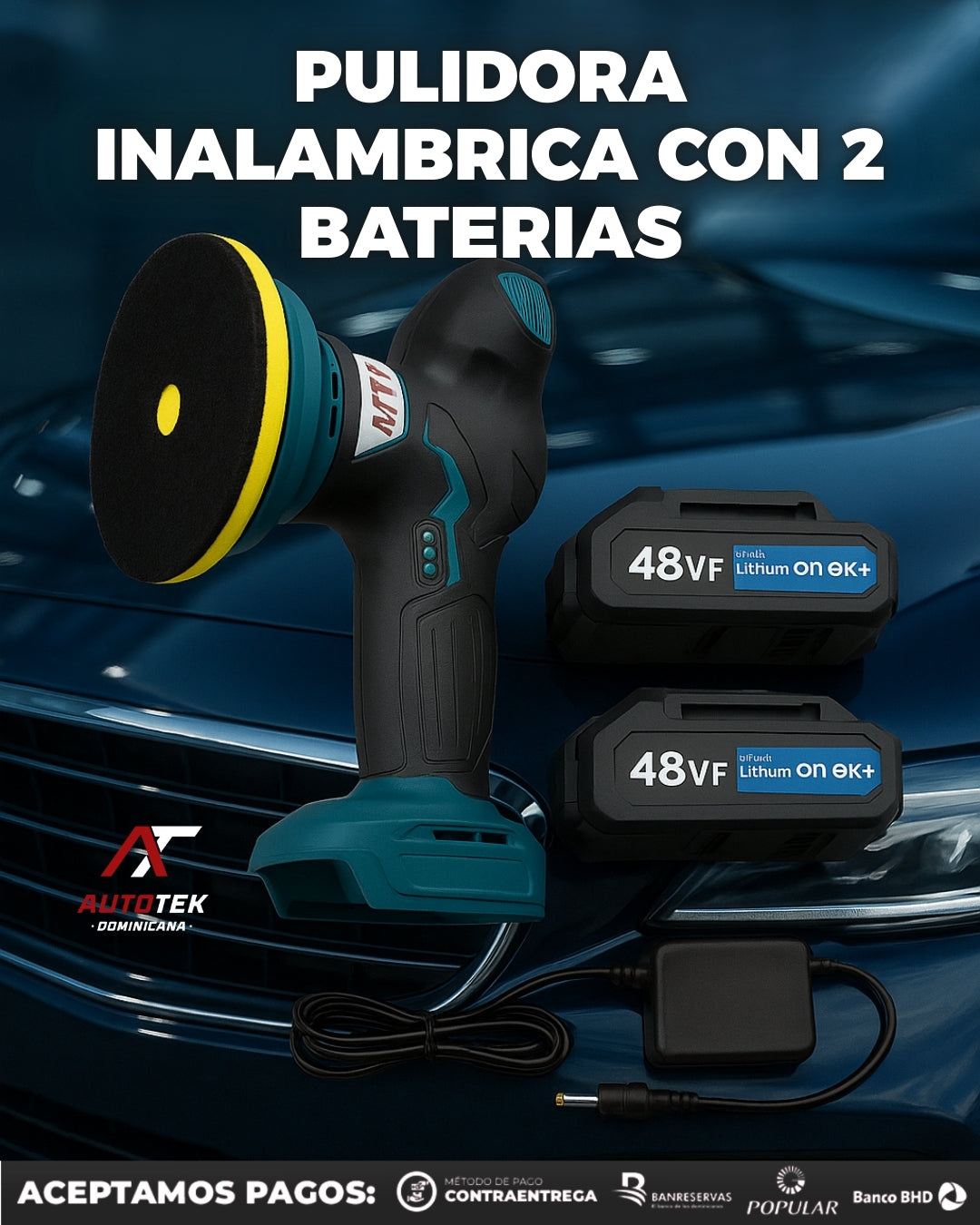 Pulidora Inalámbrica Multifunción AutoShine Max™ | ¡Brillo Profesional a tu Auto en Segundos!