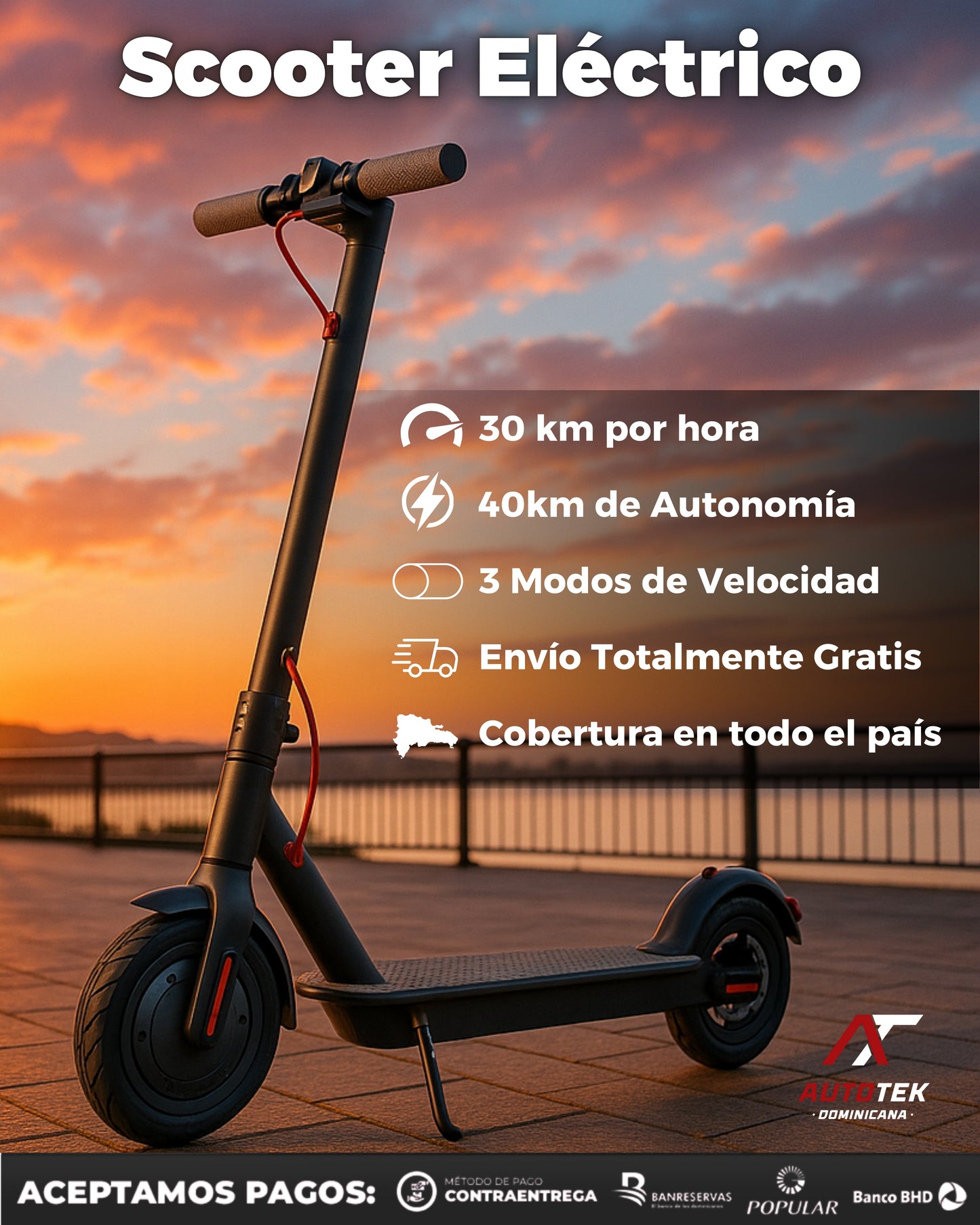 Patineta Électrica SmartRide™ |  Scooter tipo Xiaomi Plegable y Veloz | 25KM/ph y hasta 40KM de Distancia
