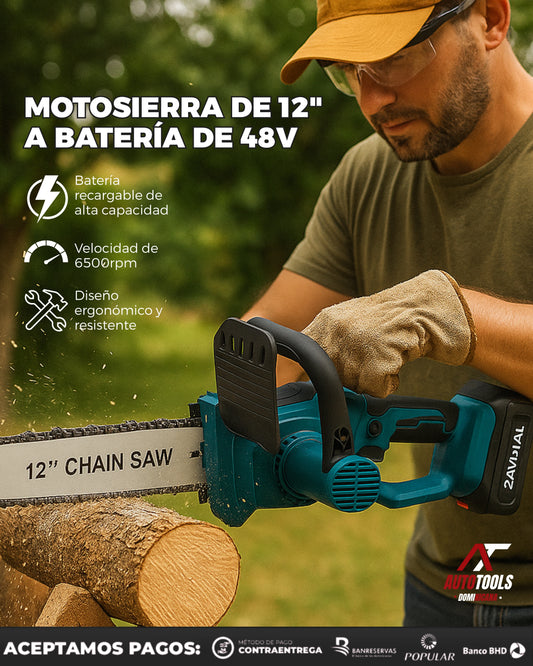 MotoSierra Inalámbrica JBN-PRO™ | 6,500RPM, 1,000W de Poder | “Perfecta para Carpintería y Jardinería”